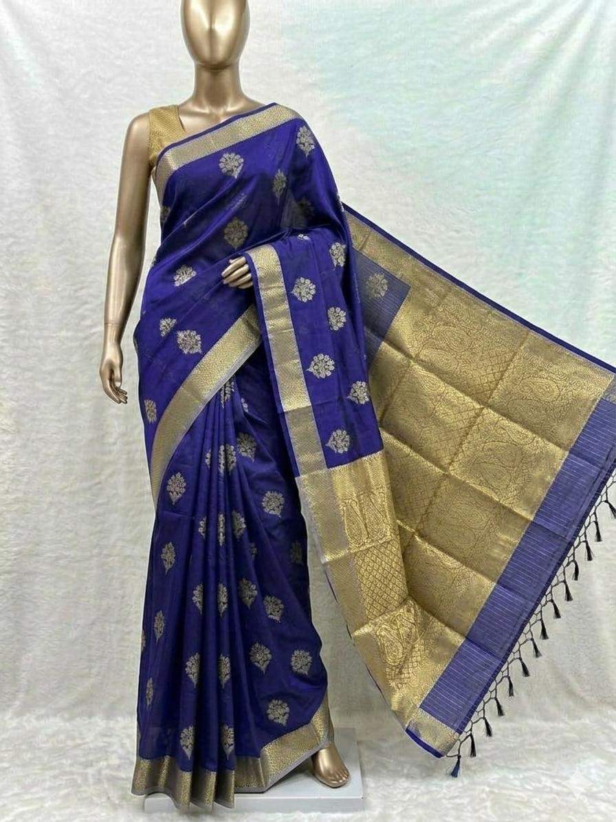 Malai Cotton Silk-KSV12006-Dark Blue