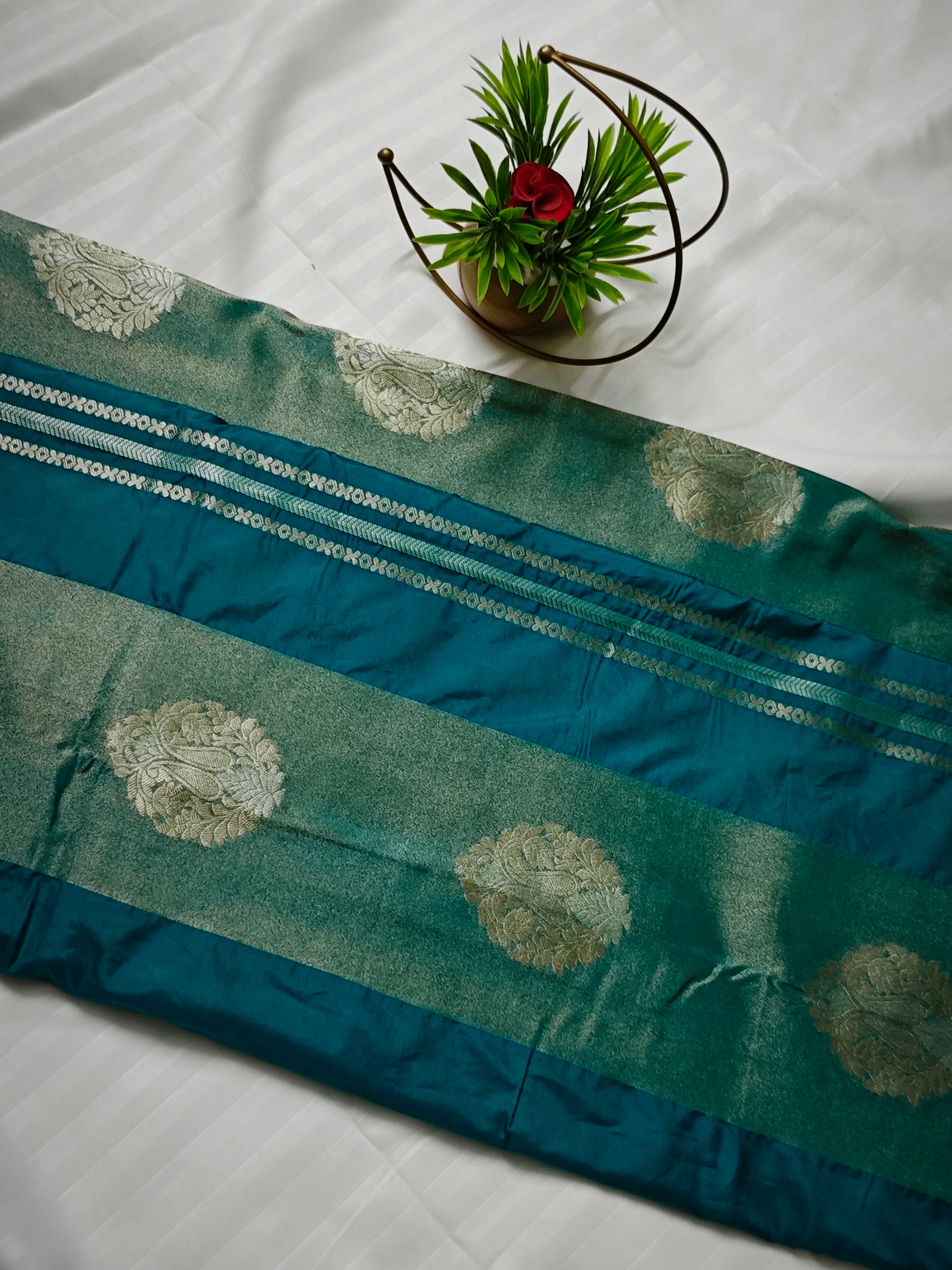 Cream Silk Teal