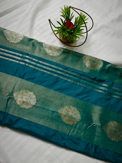 Cream Silk Teal