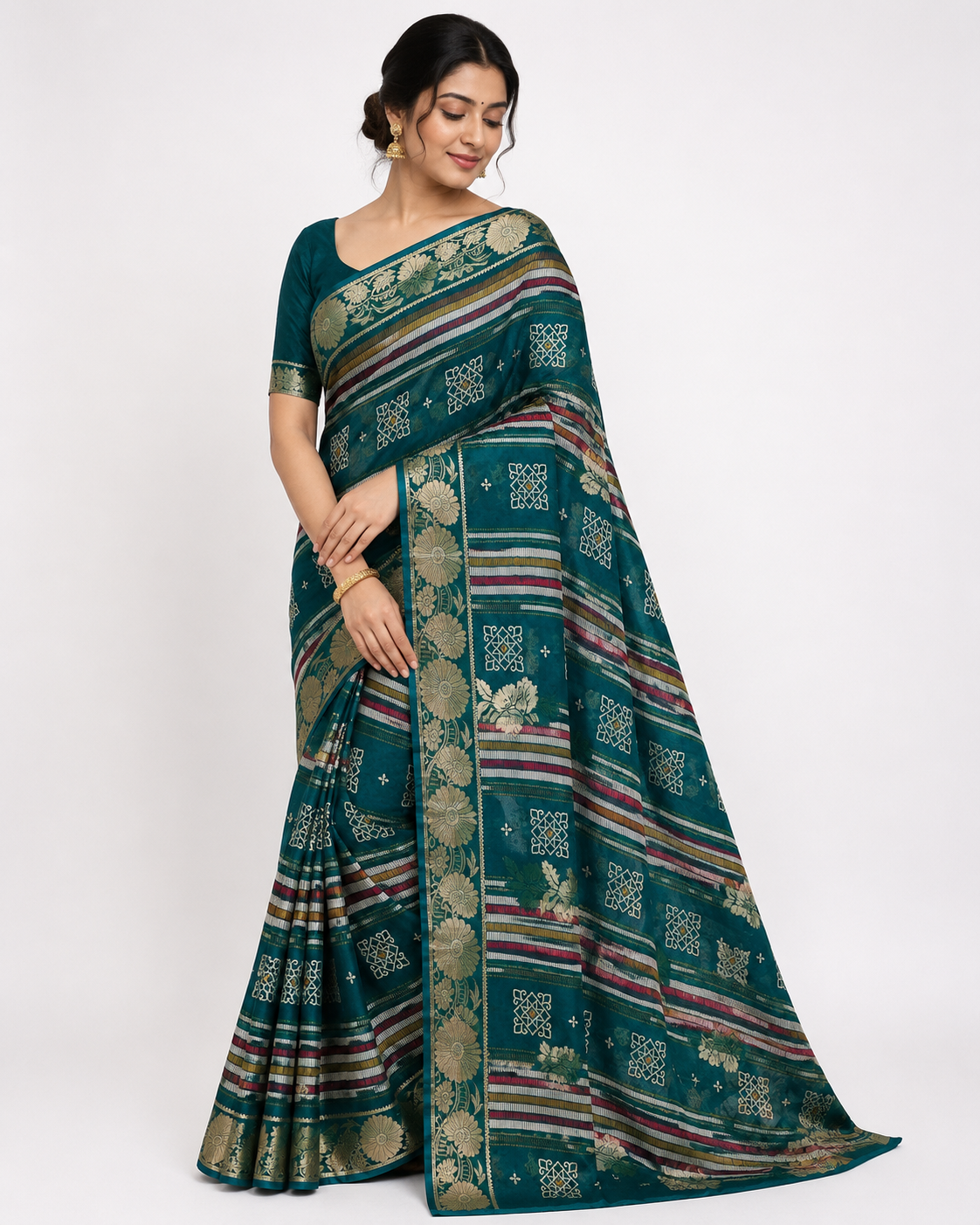 Golden Pattu Parrot Green