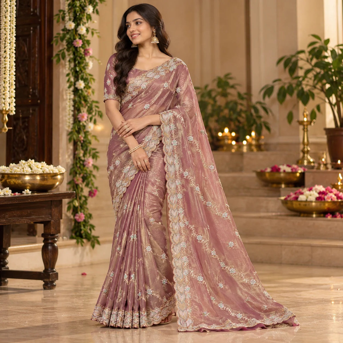 Party Wear-KSV1056-Golden Wine