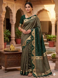 Dupion Crep Silk-KSV5053-Dark Green