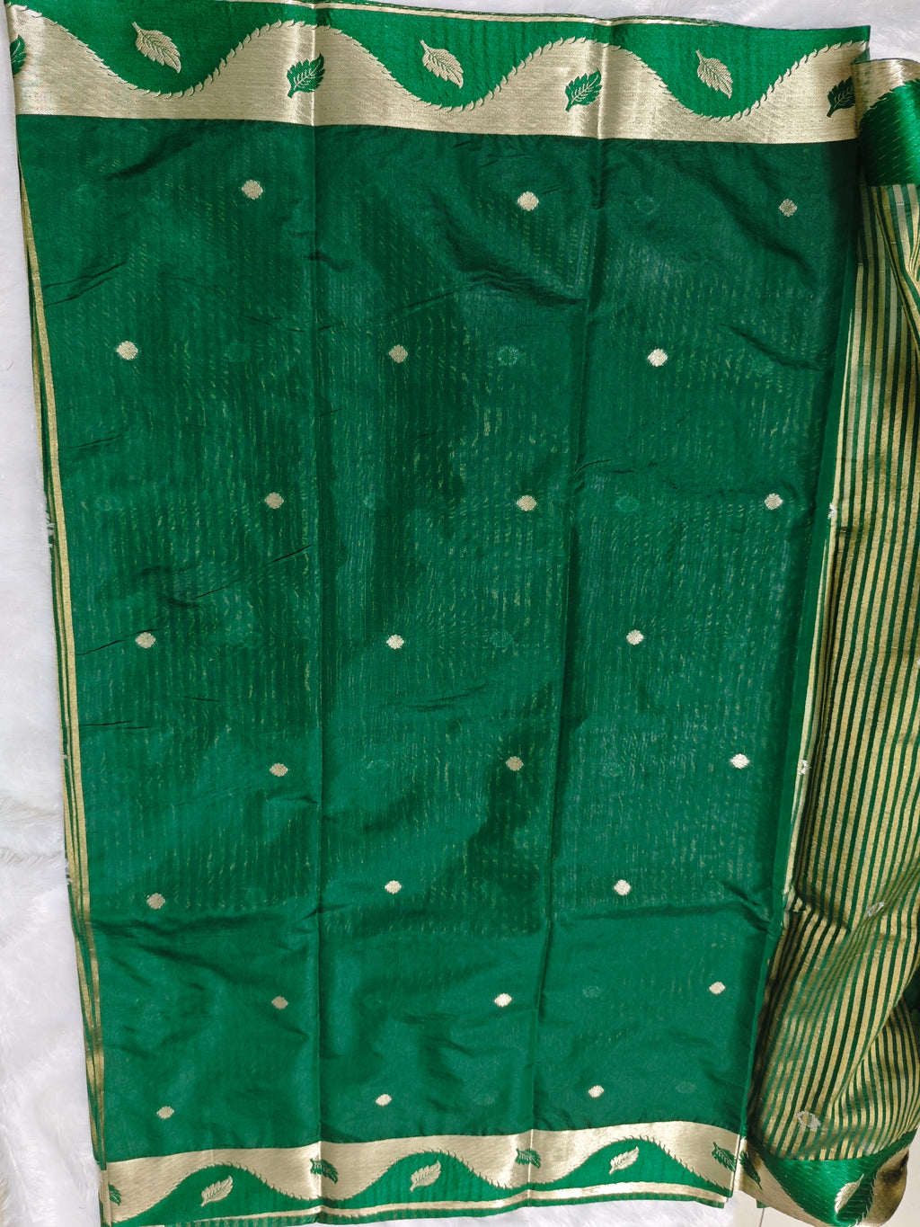 Dupion Crep Silk-KSV5053-Dark Green