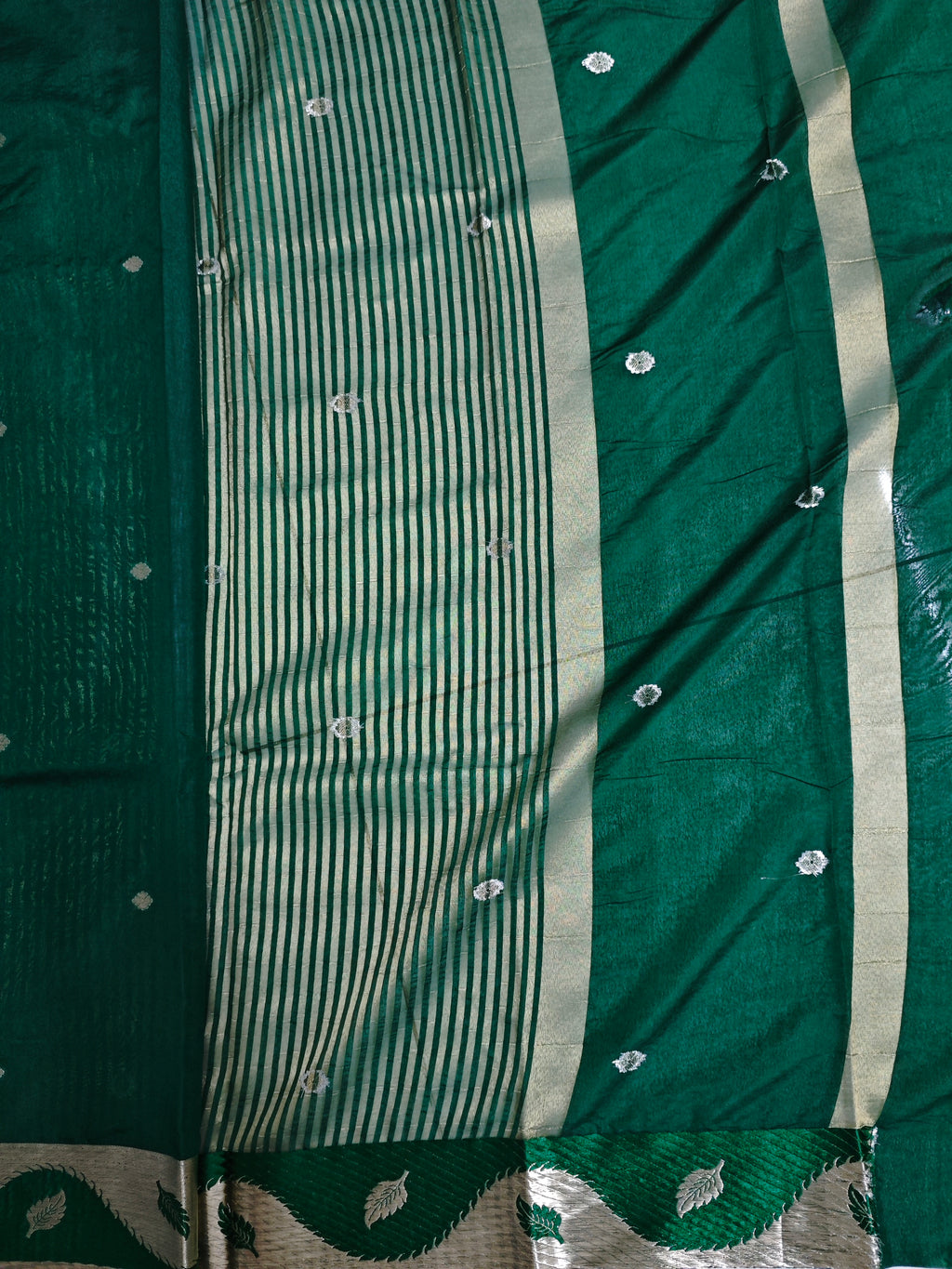 Dupion Crep Silk-KSV5053-Dark Green