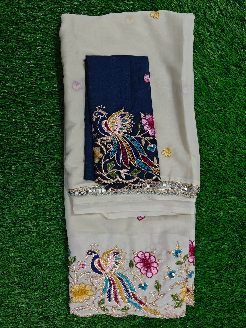 Fancy-KSV1001-Cream and Dark Blue