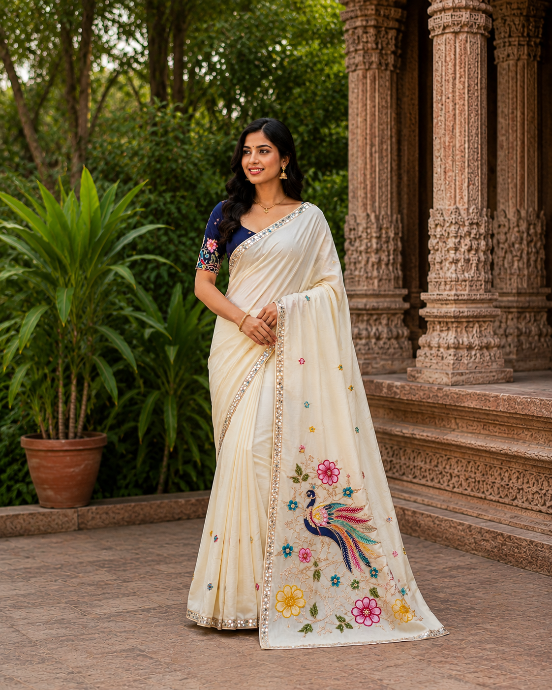 Fancy-KSV1001-Cream and Dark Blue