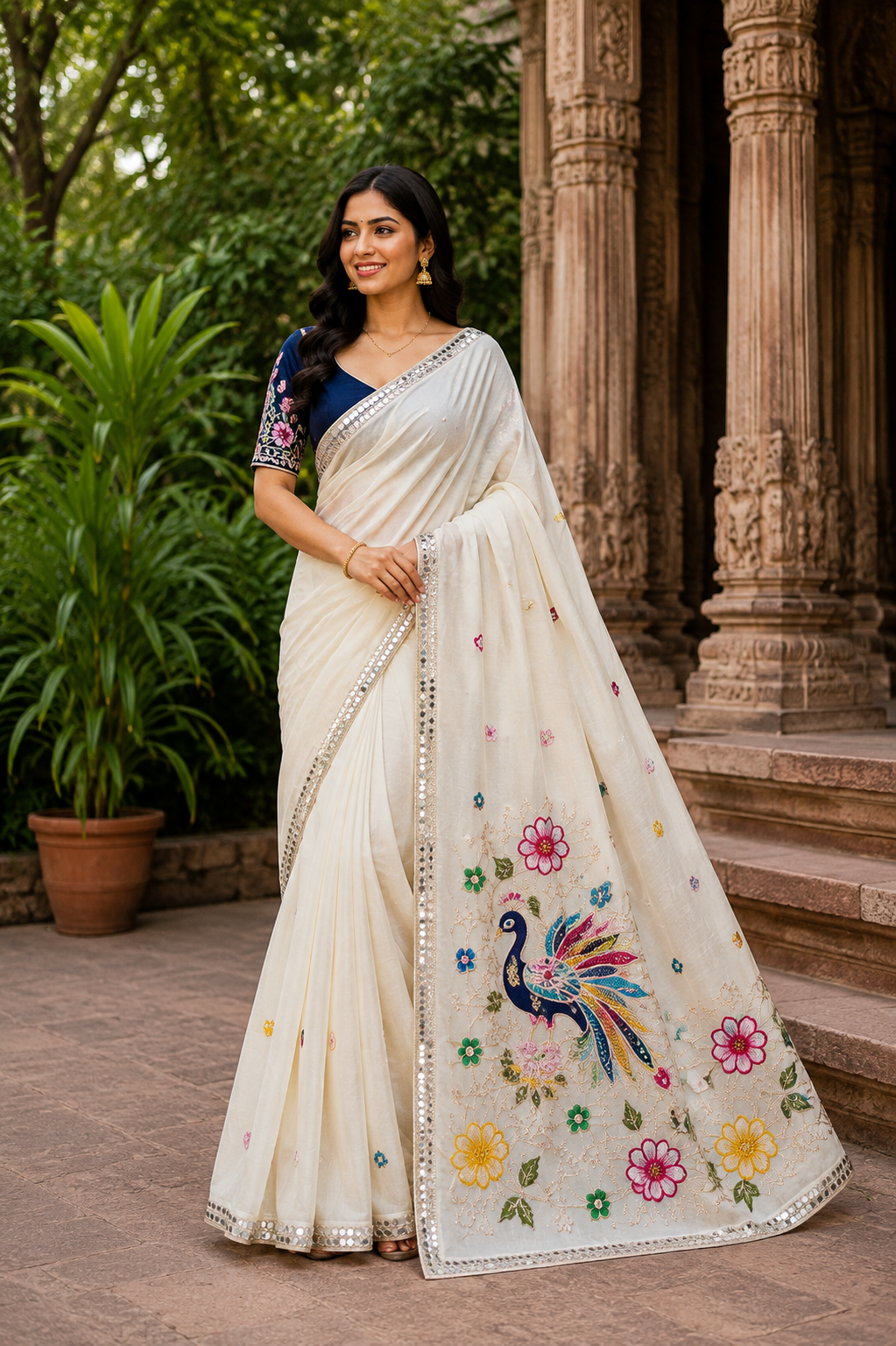 Fancy-KSV1004-Cream and Dark Green