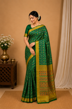 Ikkat Pochampally-KSV1025-Light Green
