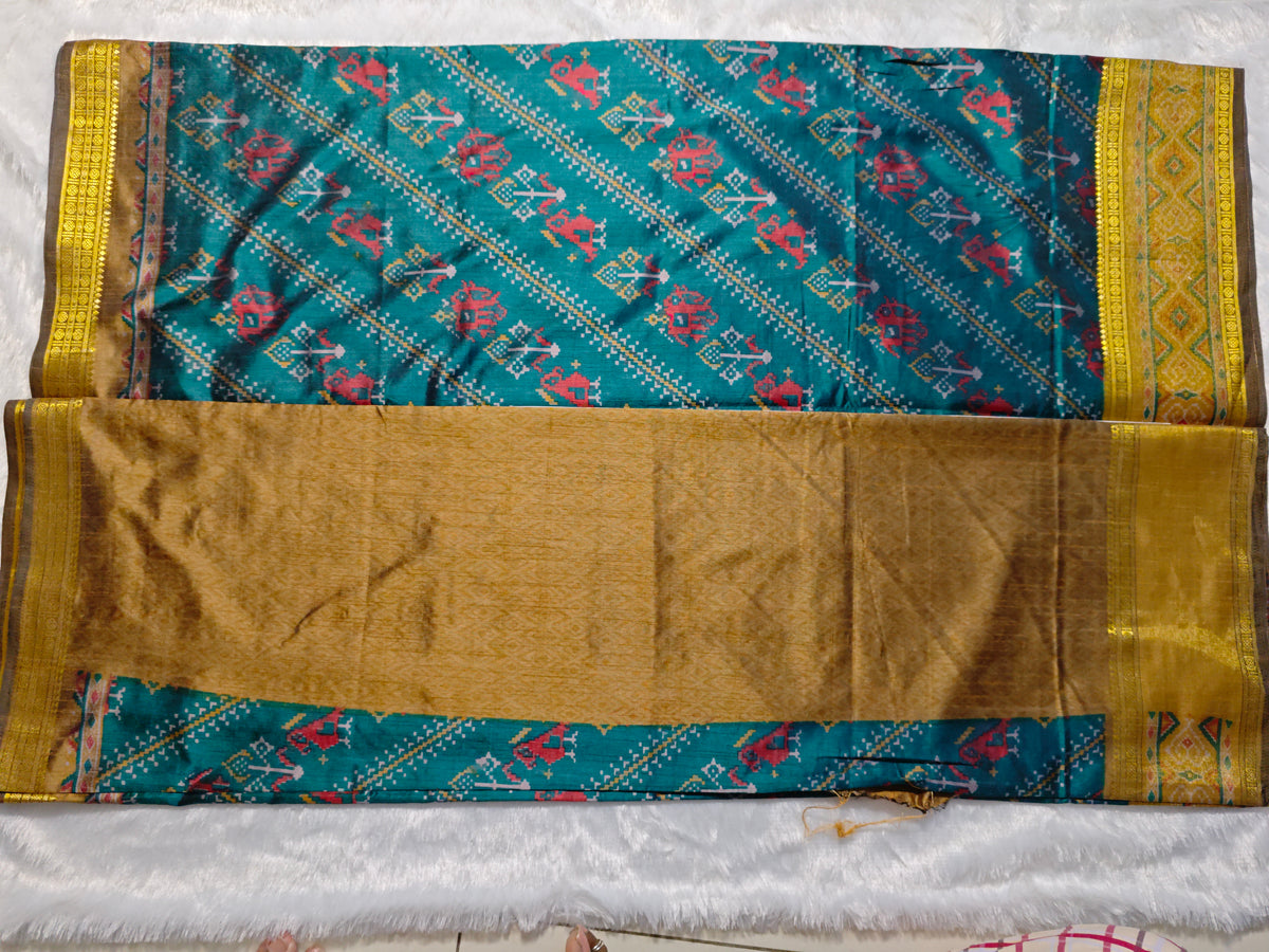 Ikkat Pochampally-KSV1026-Dark Green