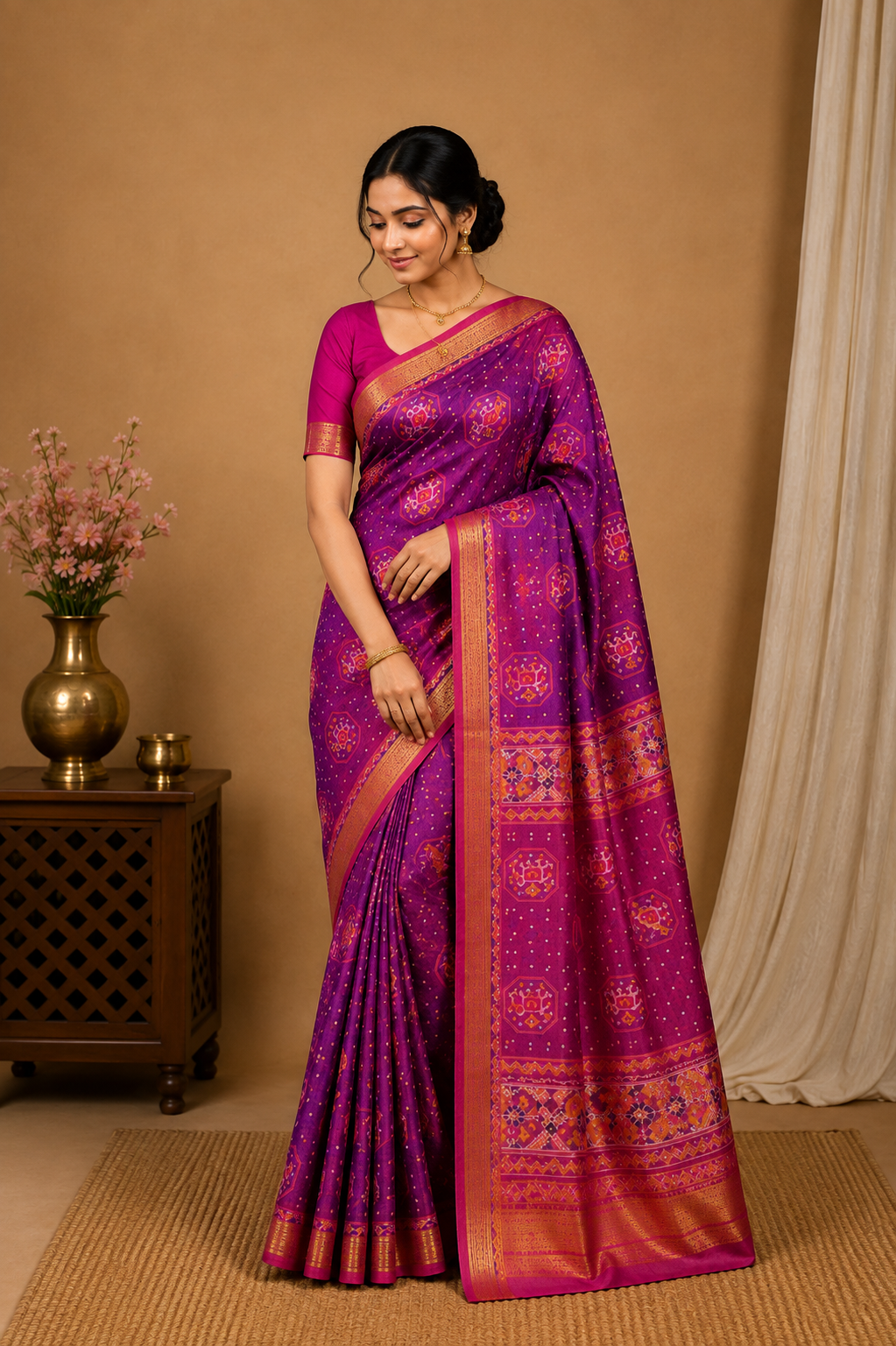 Ikkat Pochampally-KSV1027-Purple