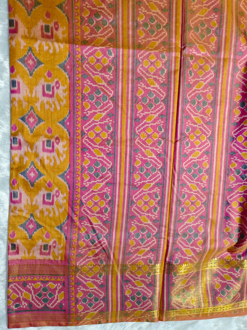 Ikkat Pochampally-KSV1029-Mustard yellow