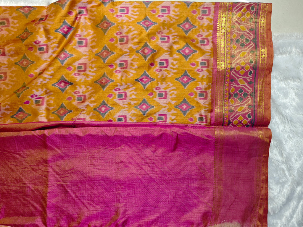 Ikkat Pochampally-KSV1029-Mustard yellow