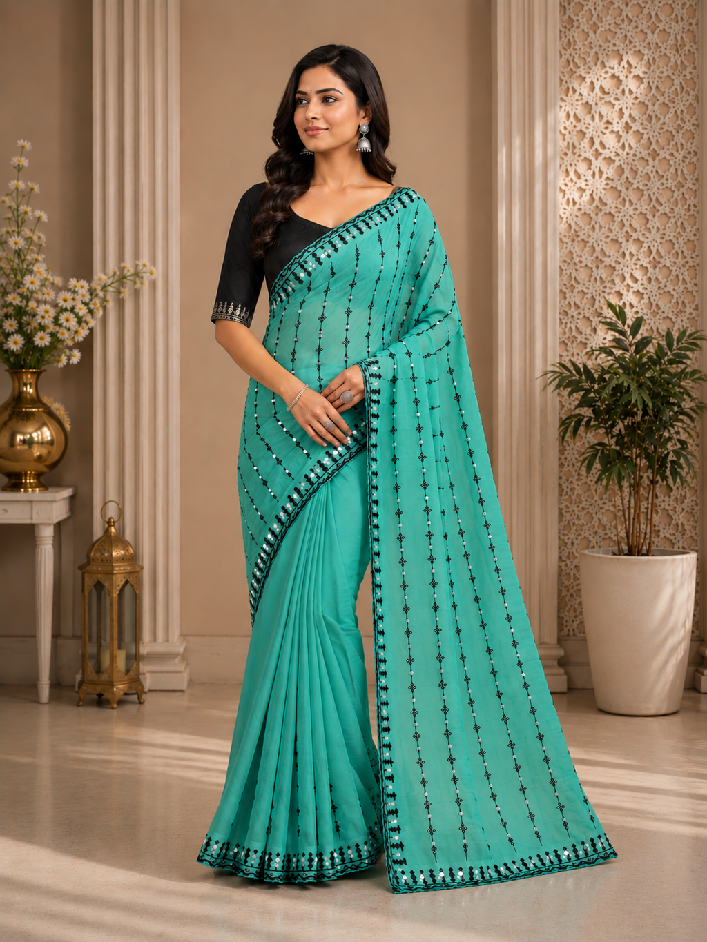 Georgette-KSV1037-Mint Green