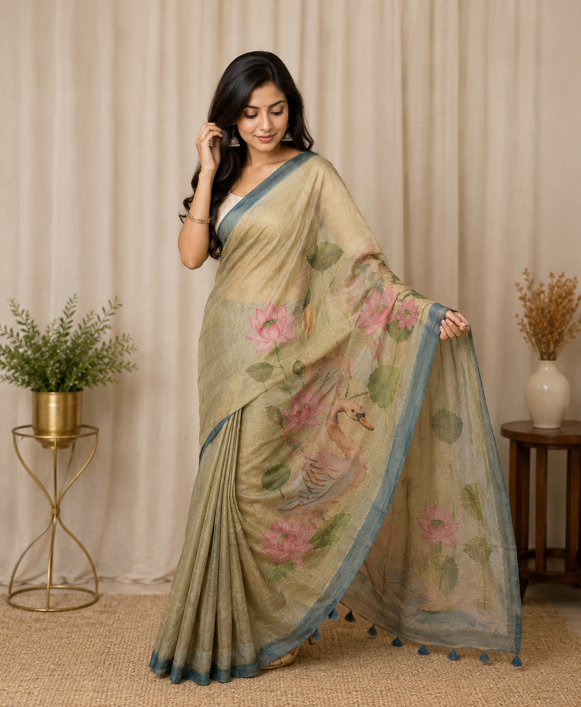 Organza-KSV11002-Gold and Blue