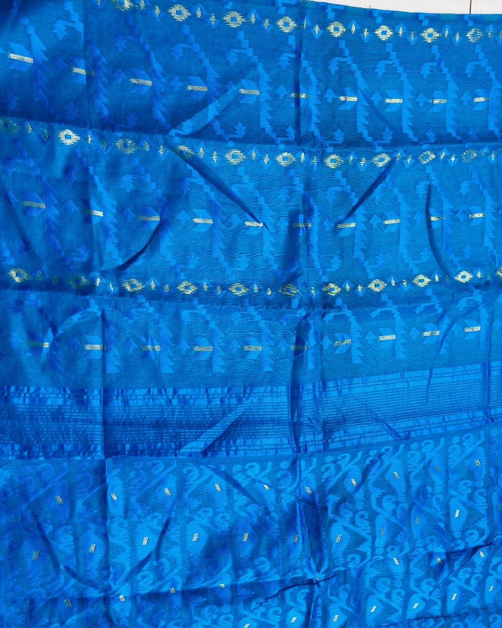 Muslin Cotton Jamdani-KSV-13001-Blue,