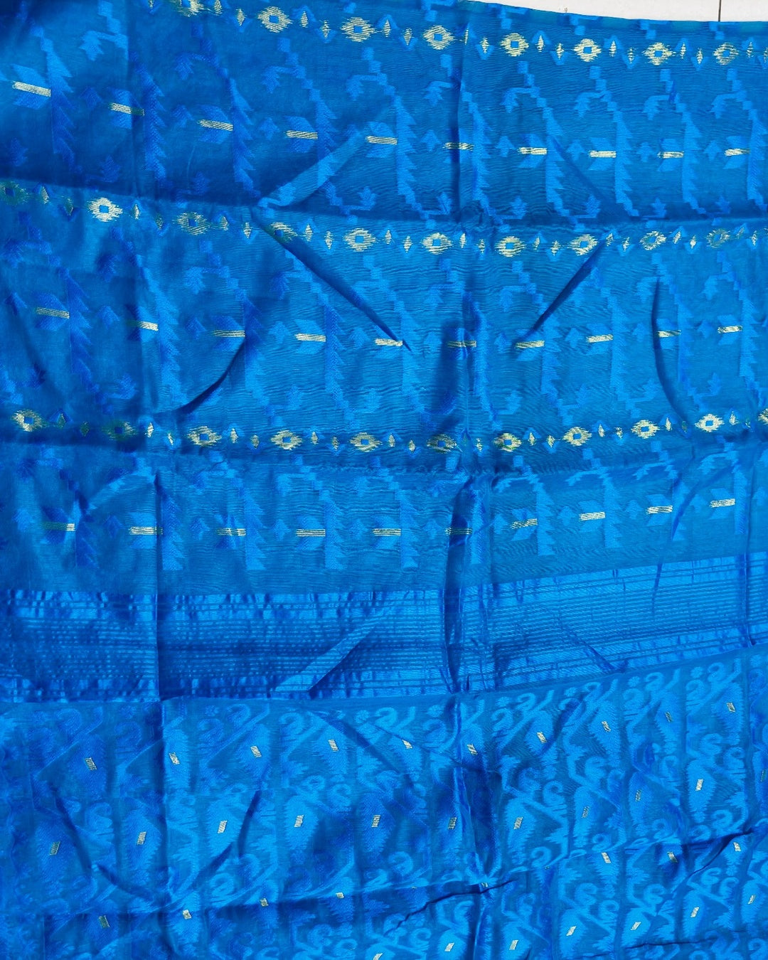 Muslin Cotton Jamdani-KSV-13001-Blue,
