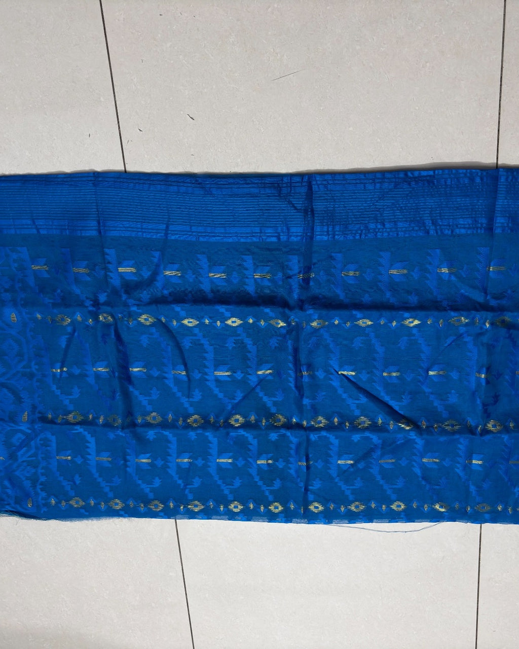 Muslin Cotton Jamdani-KSV-13001-Blue,