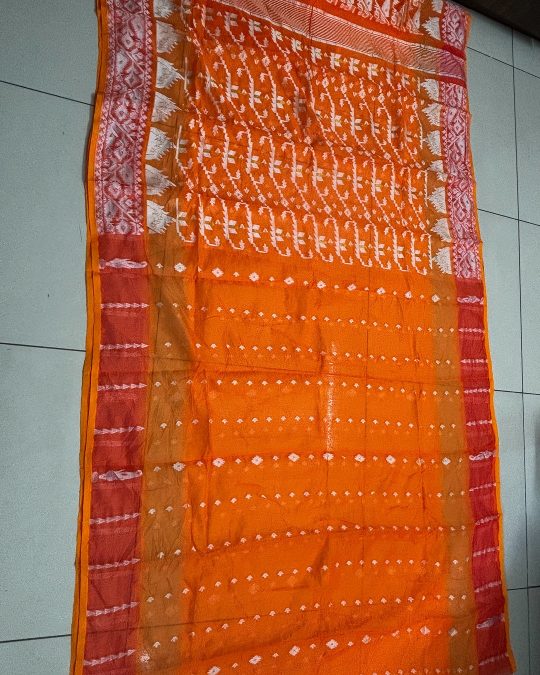 Muslin Cotton Jamdani-KSV-13003-Orange