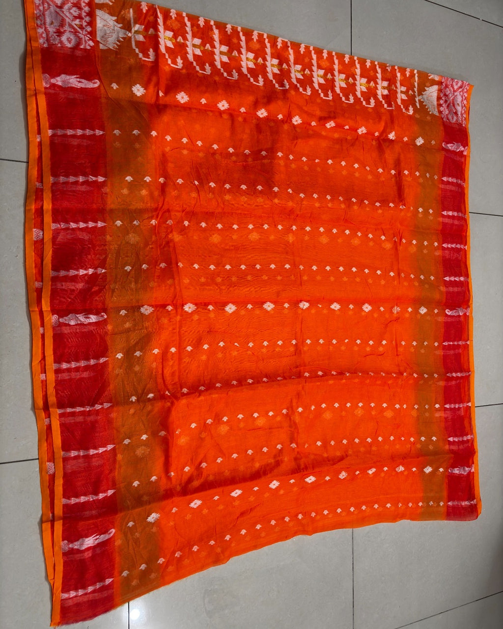 Muslin Cotton Jamdani-KSV-13003-Orange