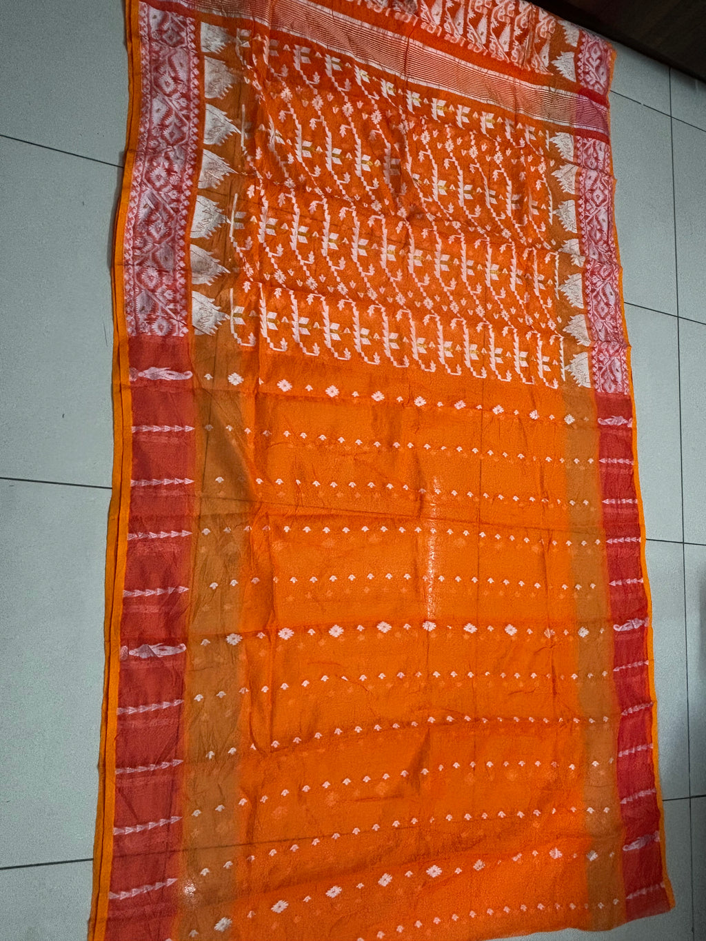 Muslin Cotton Jamdani-KSV-13003-Orange
