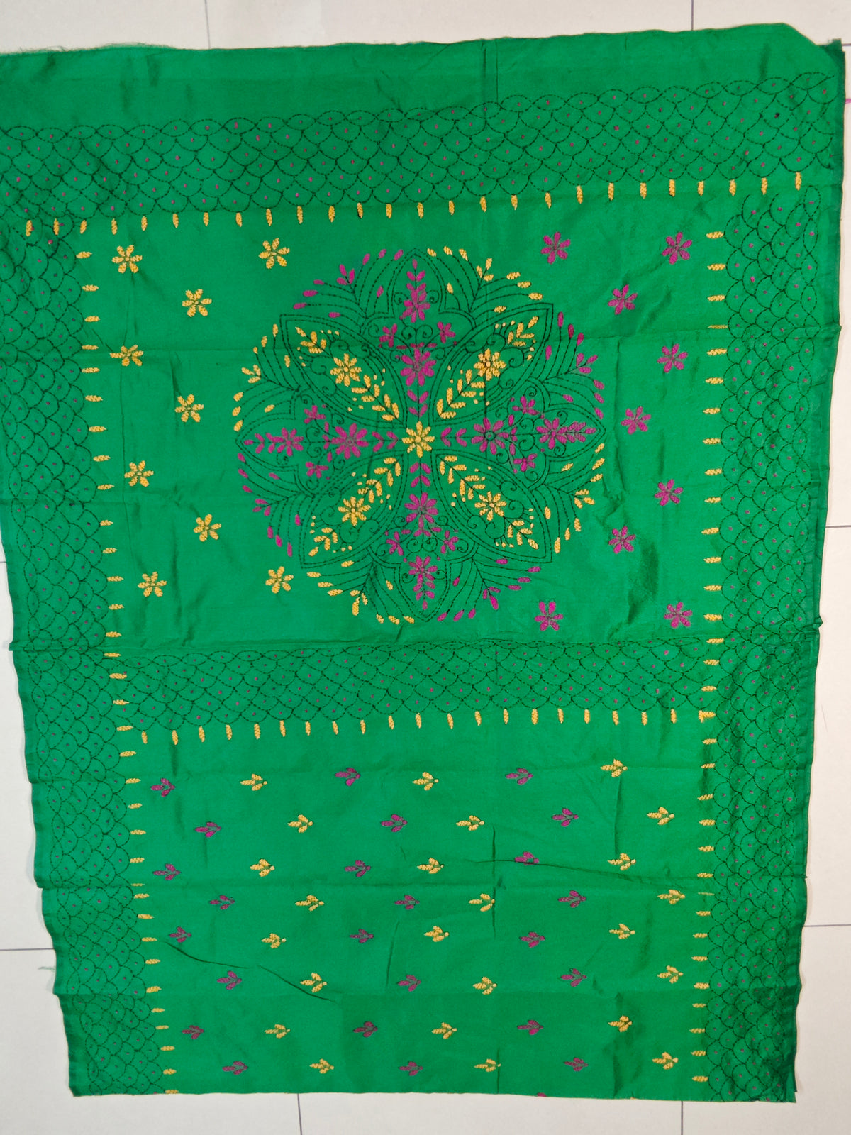 Kantha Stitch-KSV-13008-Dark Green