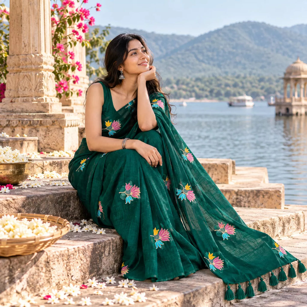 Mul Mul Cotton-KSV-13021-Dark Green