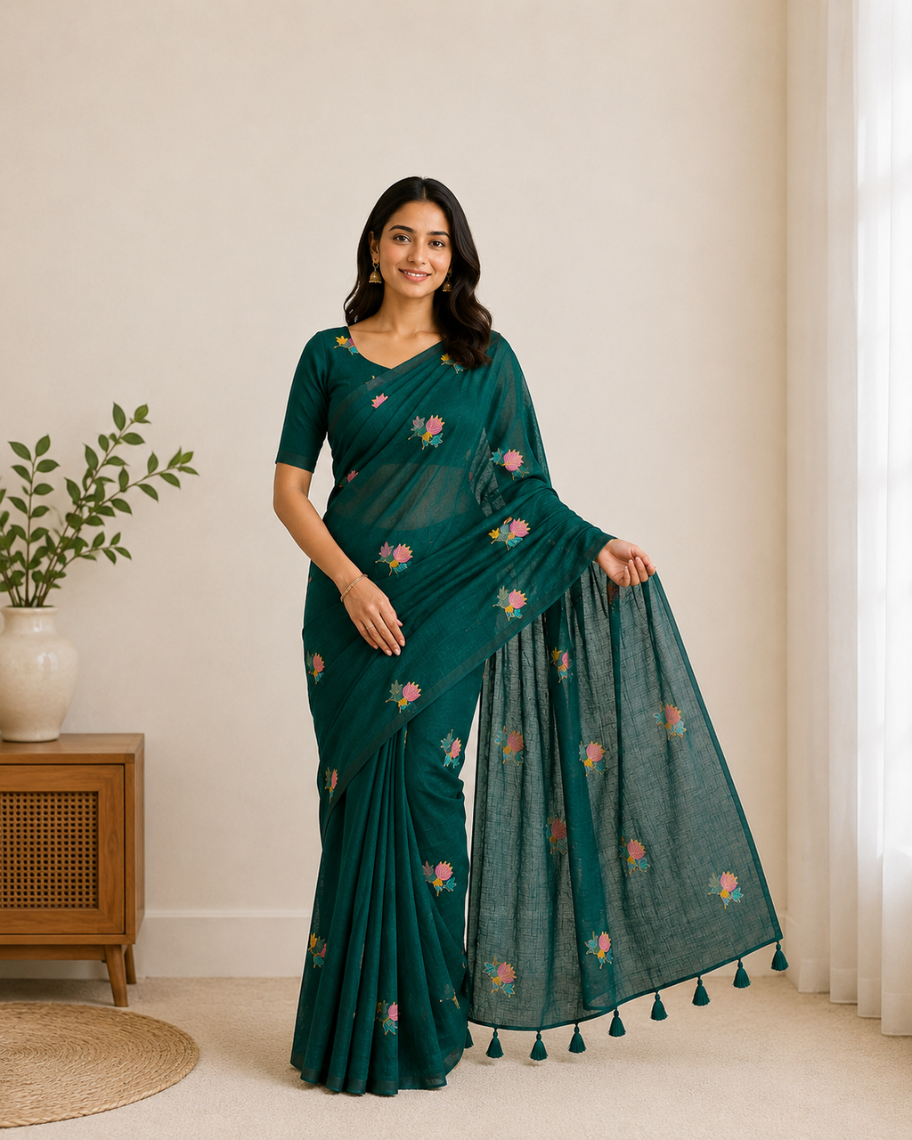 Mul Mul Cotton-KSV-13021-Dark Green