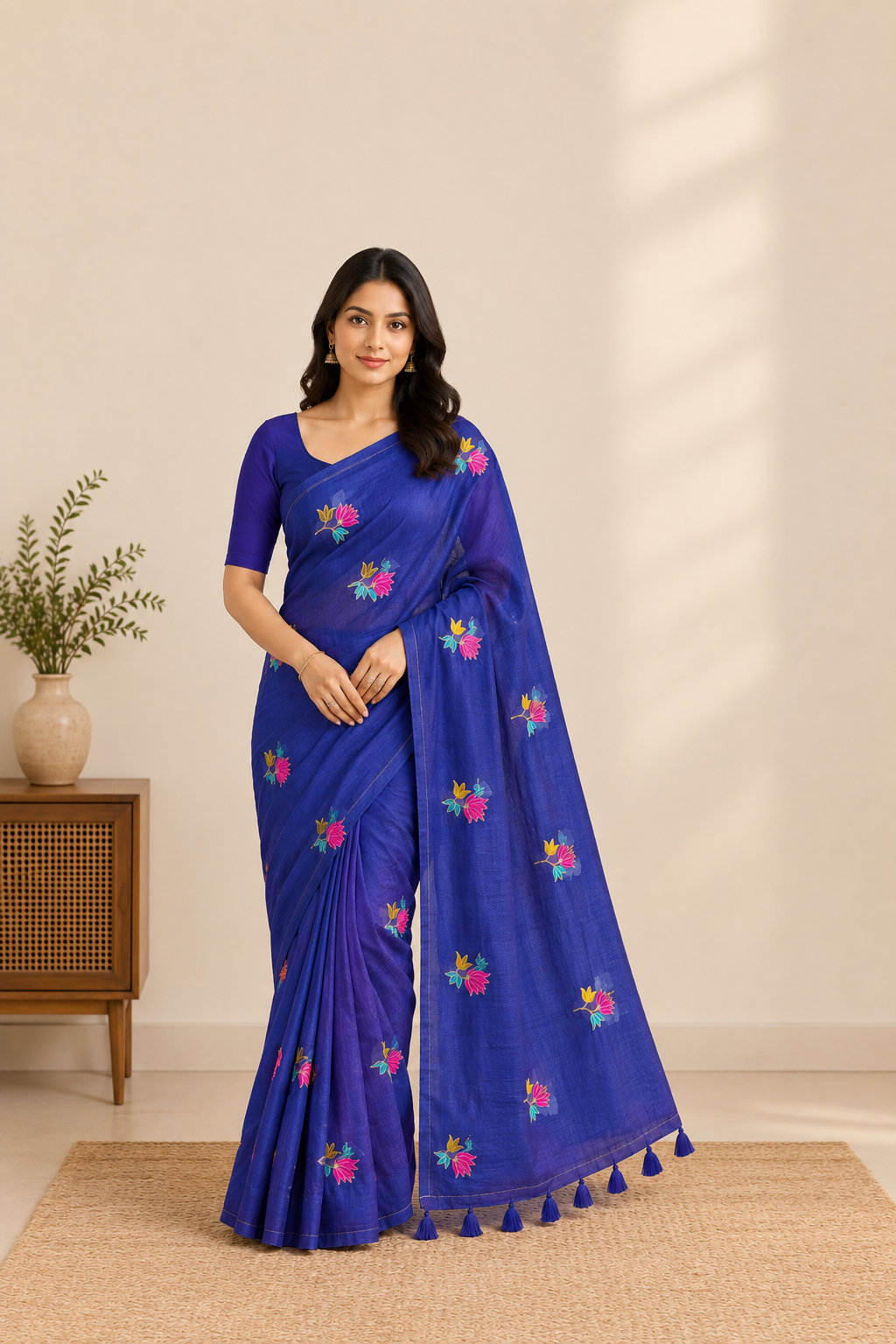 Mul Mul Cotton-KSV-13026-Royal Blue