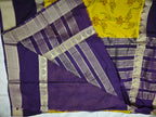 Mysore Crepe Silk-KSV2007-Bright Yellow and Deep Purple