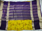 Mysore Crepe Silk-KSV2007-Bright Yellow and Deep Purple