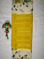 Mysore Crepe Silk-KSV2008-Cream and Yellow