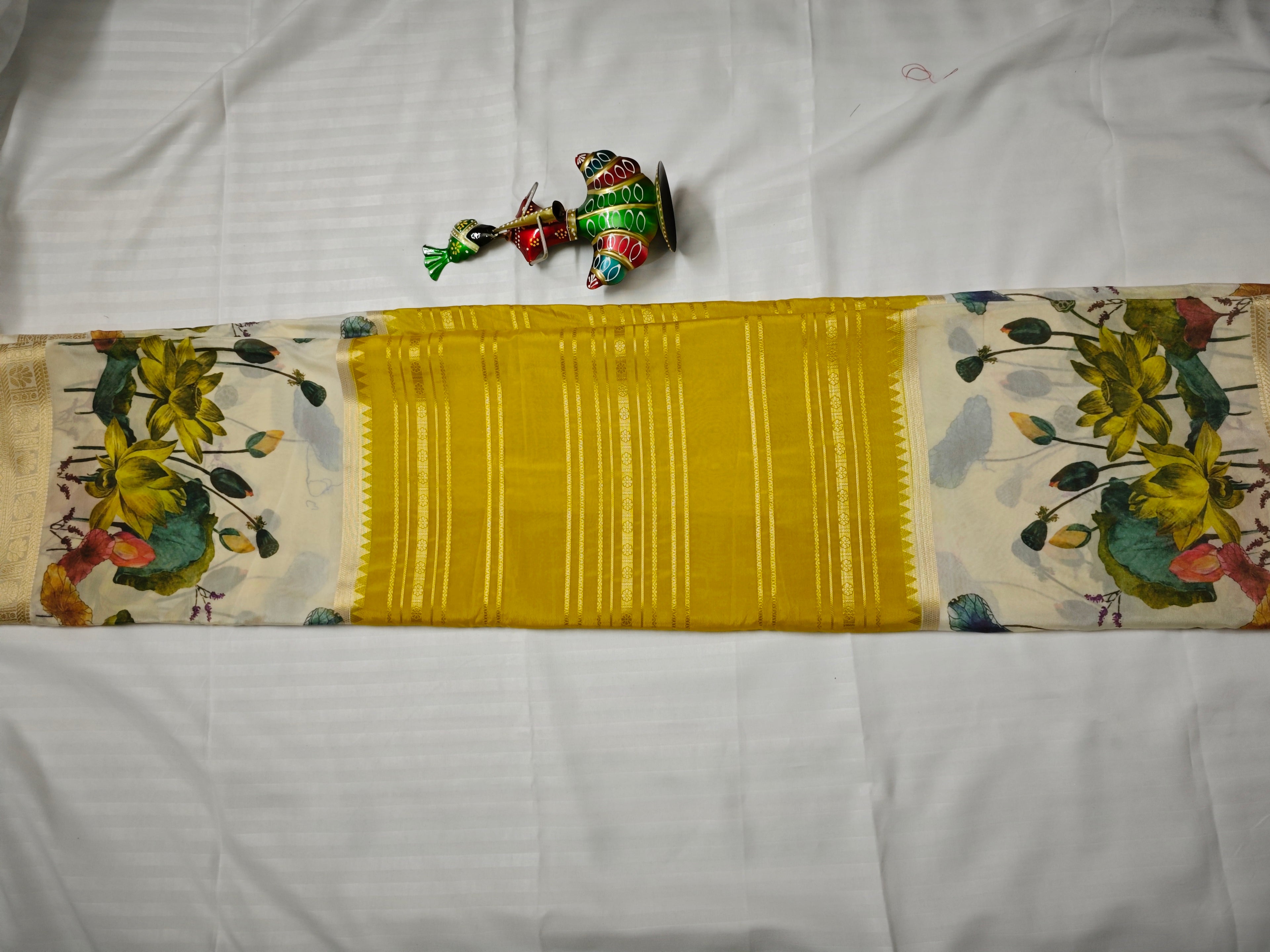 Mysore Crepe Silk-KSV2008-Cream and Yellow