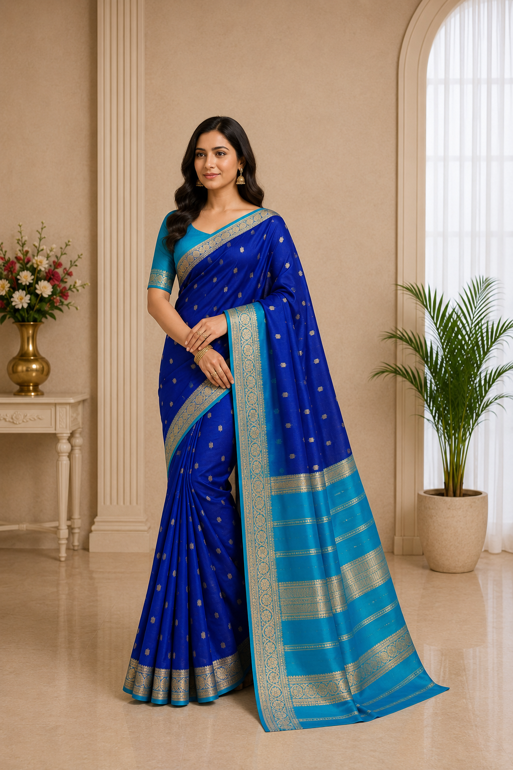 Mysore Crepe Silk-KSV2017-Blue