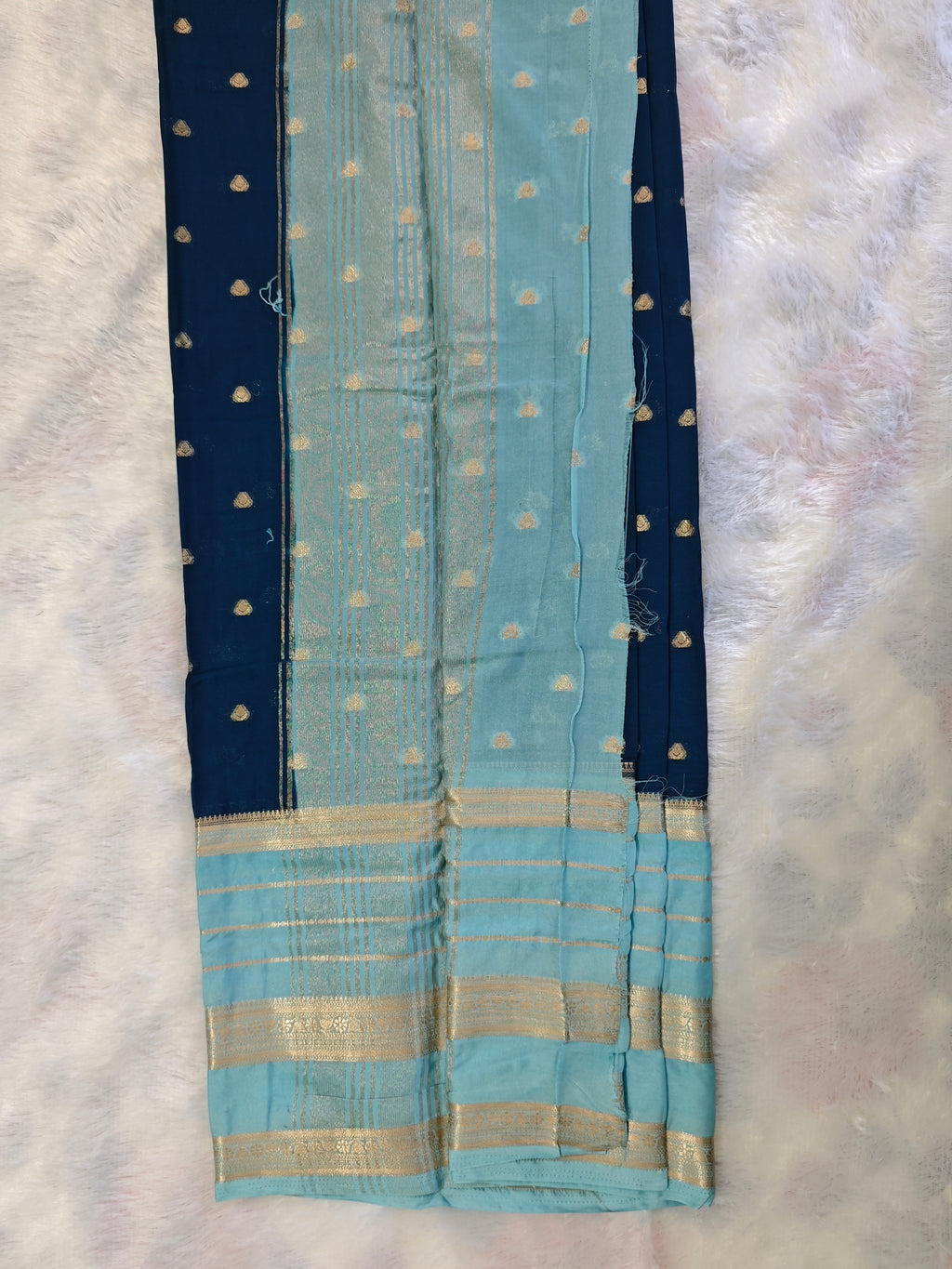 Mysore Crepe Silk-KSV2018-Sapphire Blue