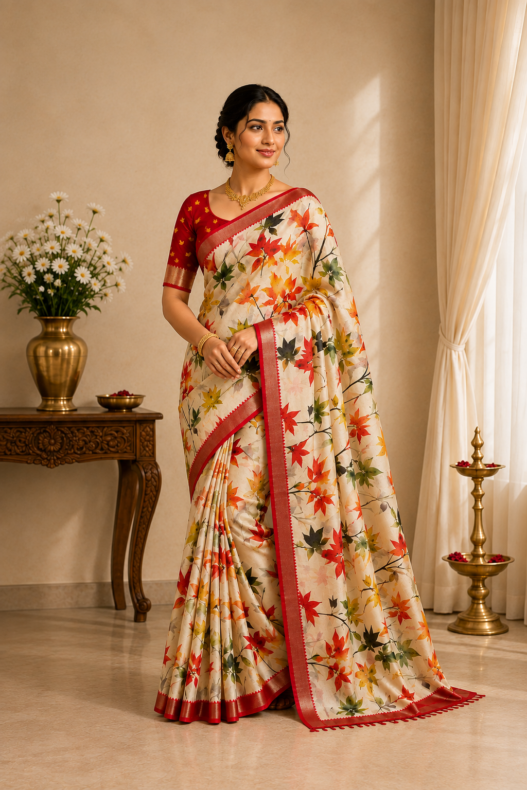 Mangalagiri Print-KSV8006-Rose and Red