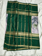 Mysore Crepe Silk-KSV2024-Baby Pink and Green