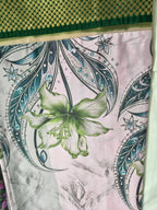 Mysore Crepe Silk-KSV2024-Baby Pink and Green
