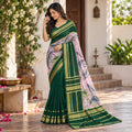 Mysore Crepe Silk-KSV2024-Baby Pink and Green
