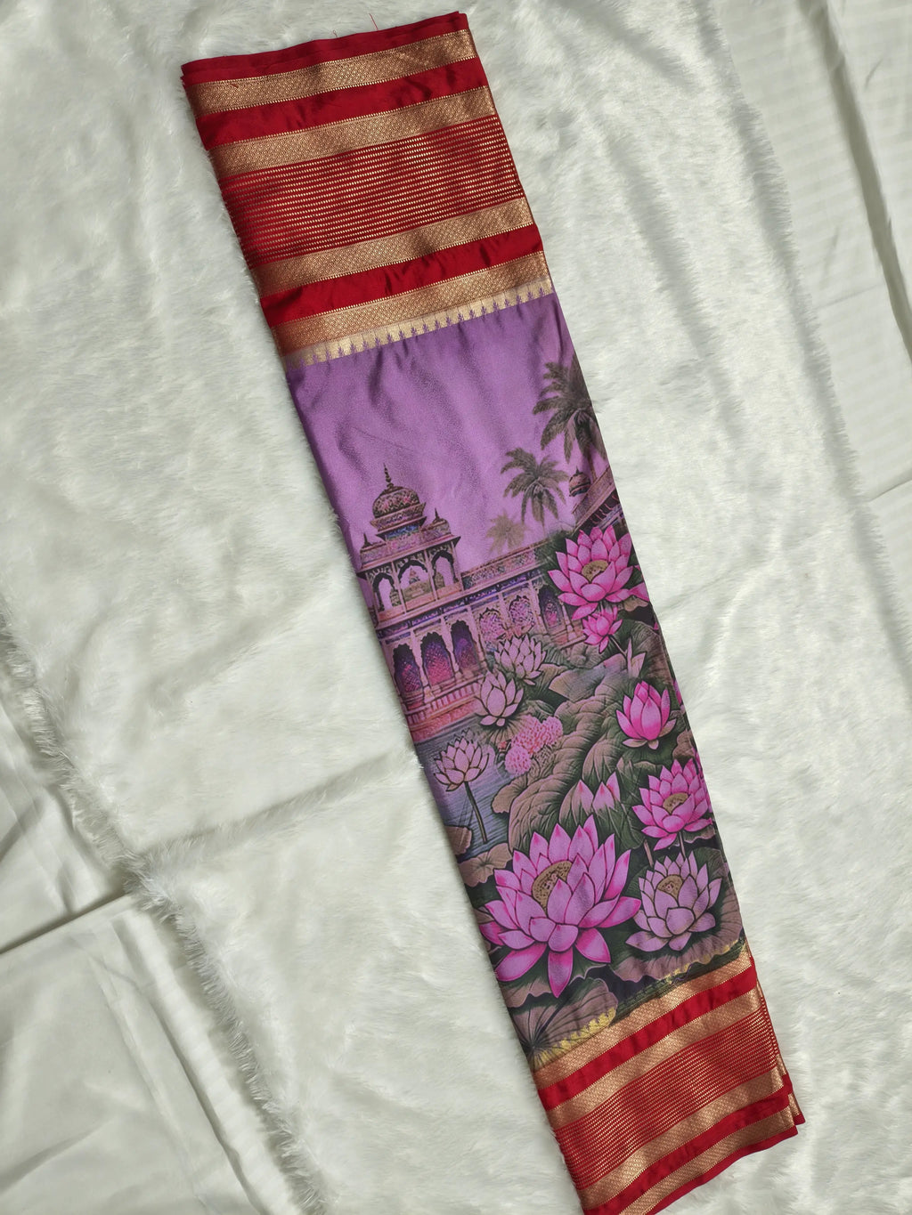 Mysore Crepe Silk-KSV2025-Purple and Red