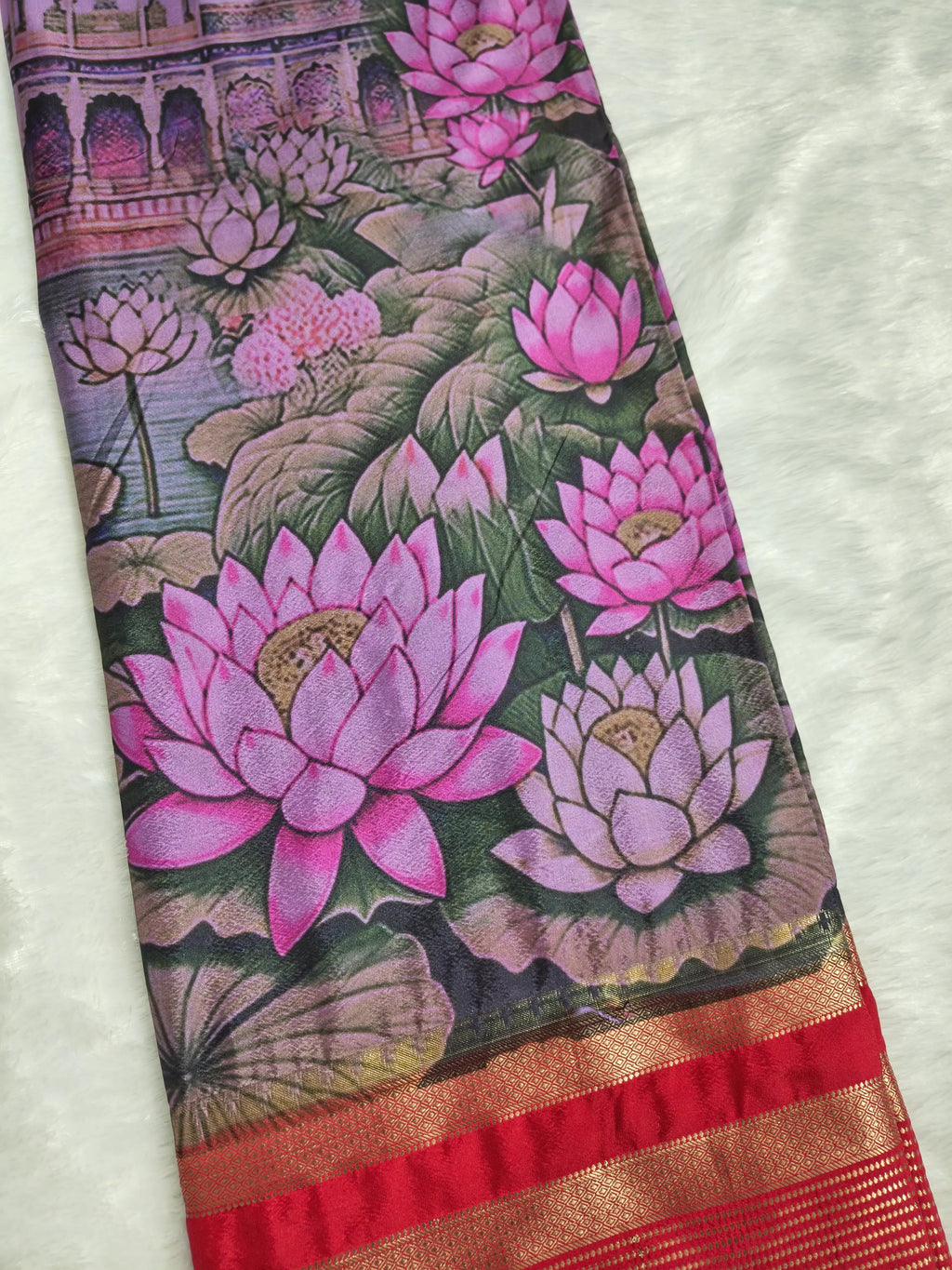 Mysore Crepe Silk-KSV2025-Purple and Red