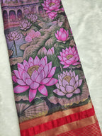 Mysore Crepe Silk-KSV2025-Purple and Red