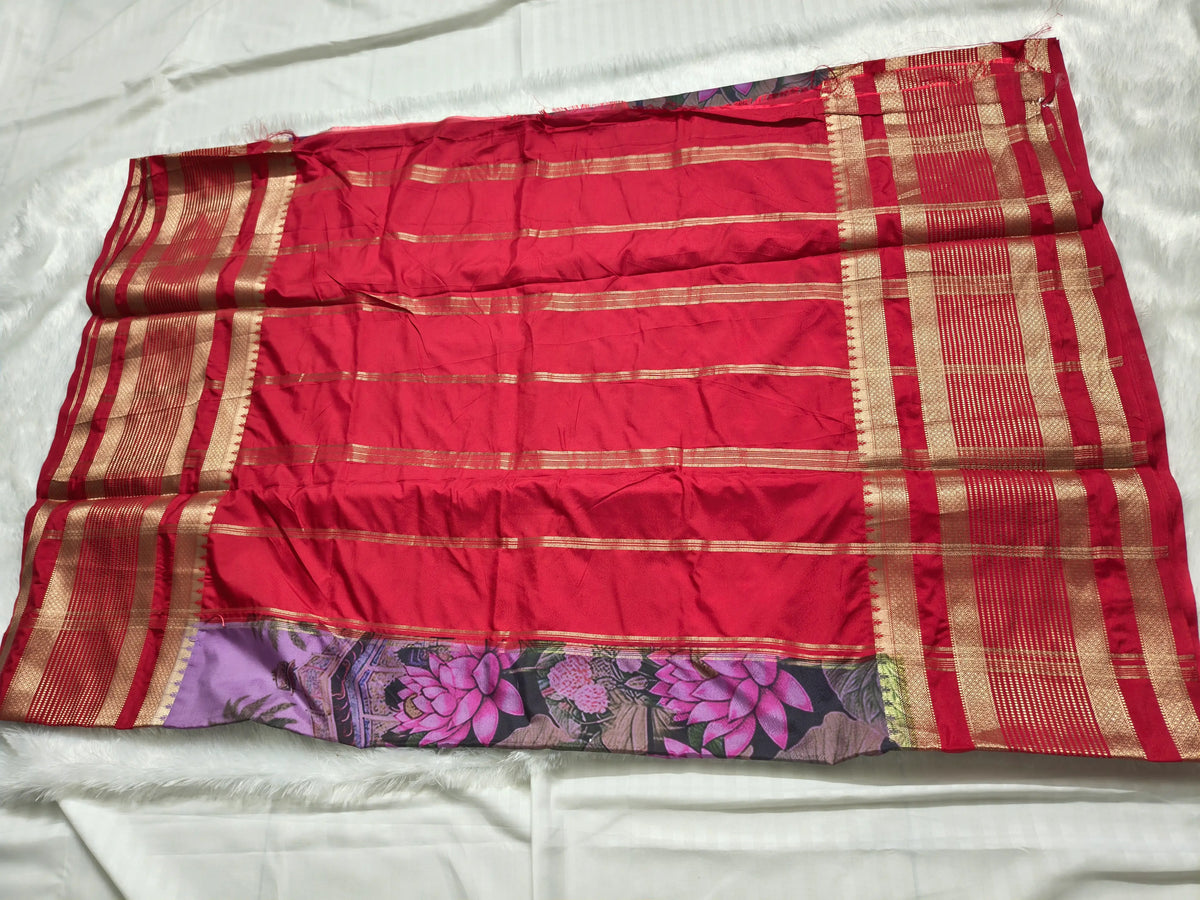 Mysore Crepe Silk-KSV2025-Purple and Red