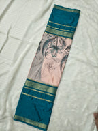 Mysore Crepe Silk-KSV2026-Peach and Blue