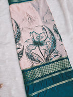Mysore Crepe Silk-KSV2026-Peach and Blue