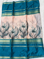 Mysore Crepe Silk-KSV2026-Peach and Blue