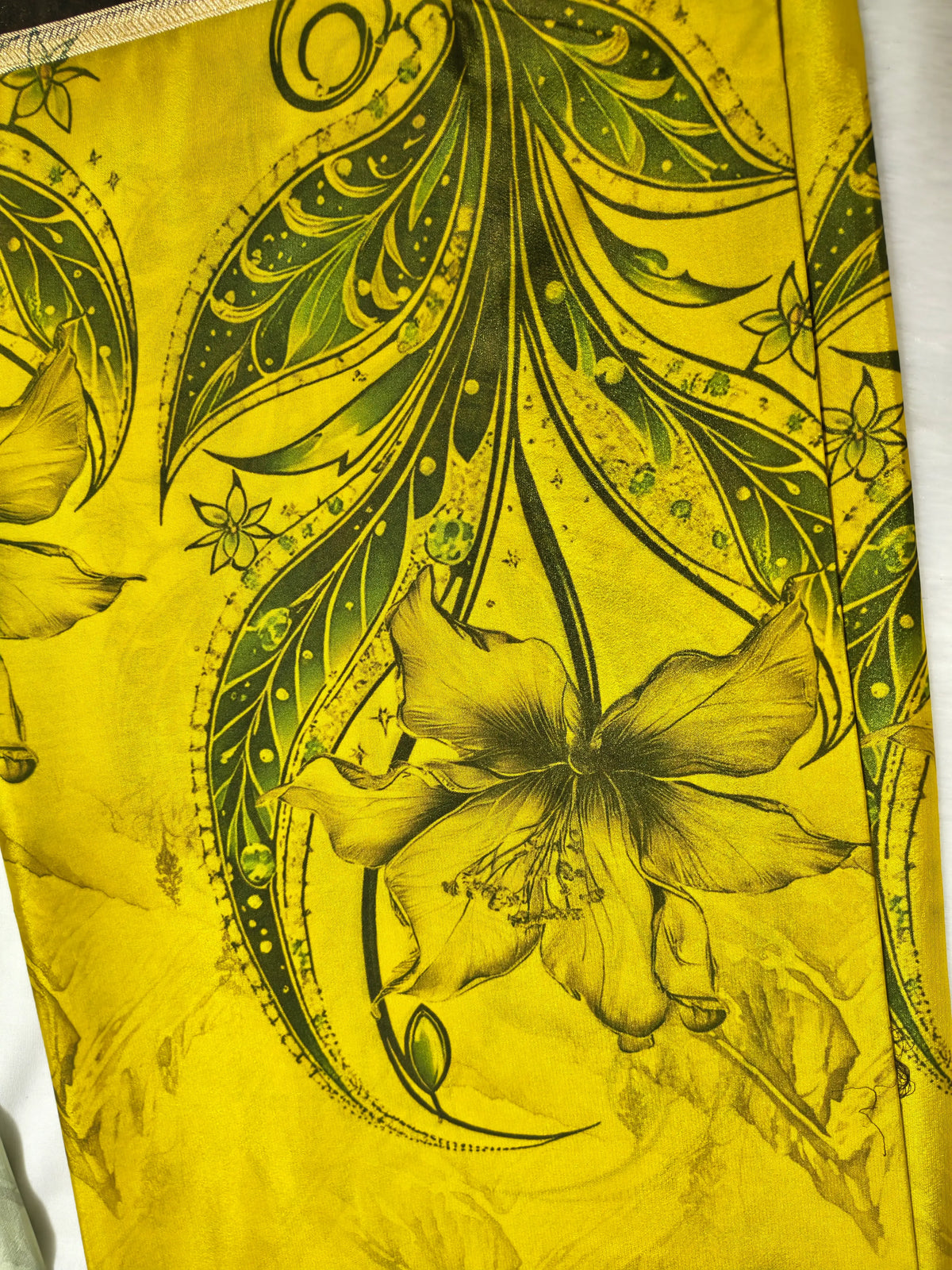Mysore Crepe Silk-KSV2027-Yellow and Black