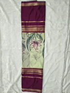 Mysore Crepe Silk-KSV2028-Pastel Green and Wine