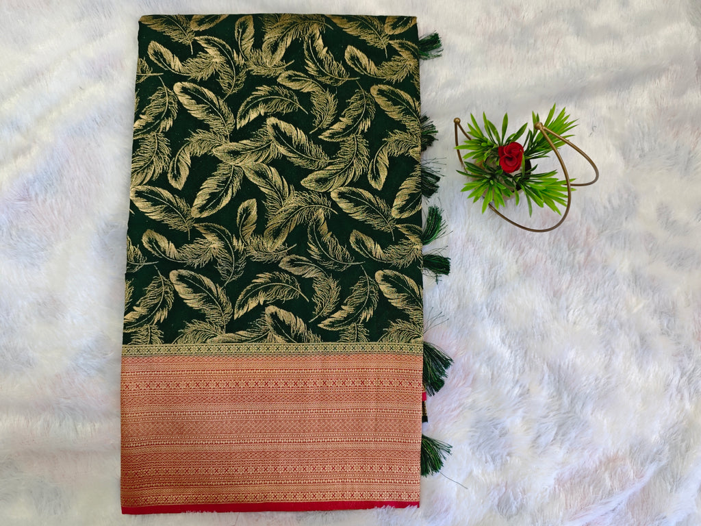 Georgette Double Zari-KSV3009-Green