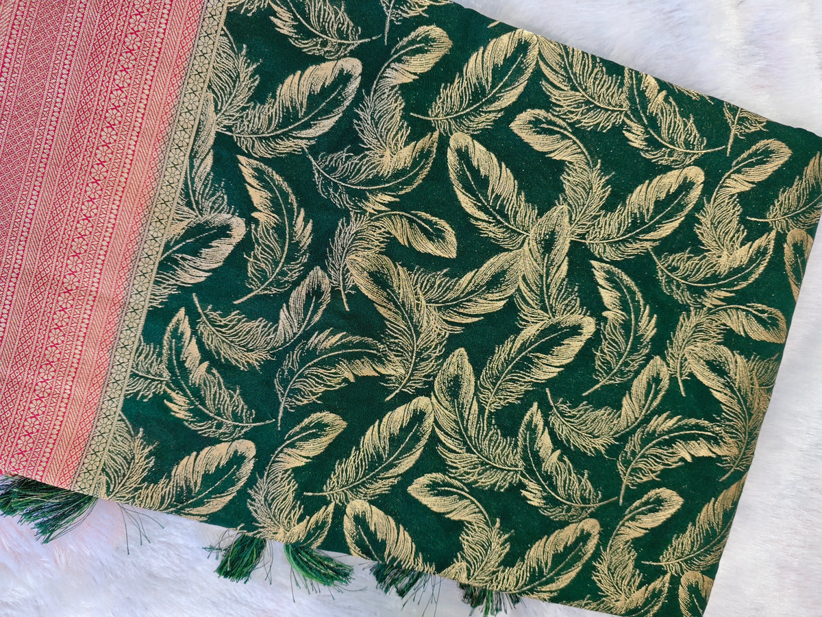 Georgette Double Zari-KSV3009-Green