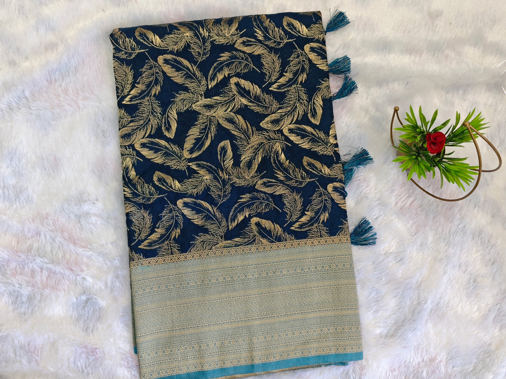 Georgette Double Zari-KSV3010-Blue